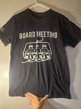 Crew Neck 'Board Meeting' Graphic T-Shirt Black